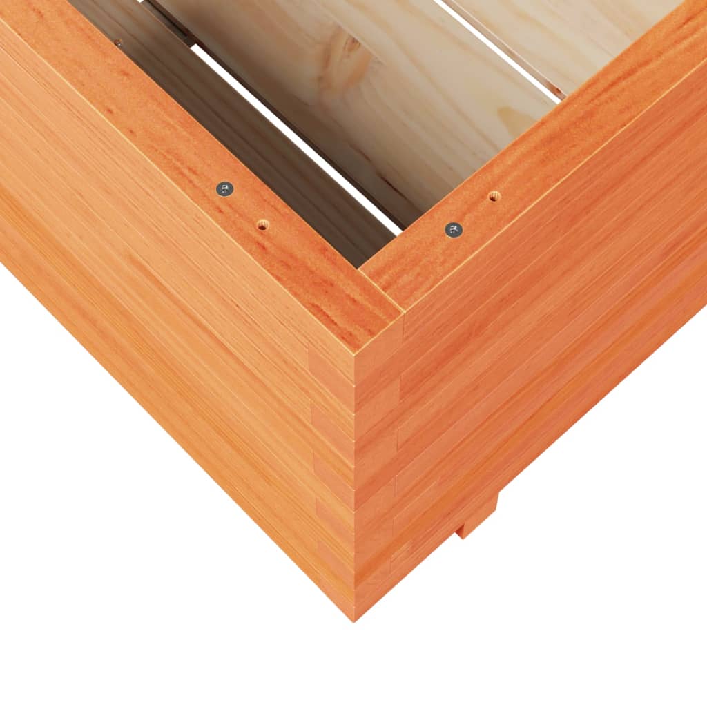 vidaXL Jardinera madera maciza de pino marrón cera 70x70x49,5 cm