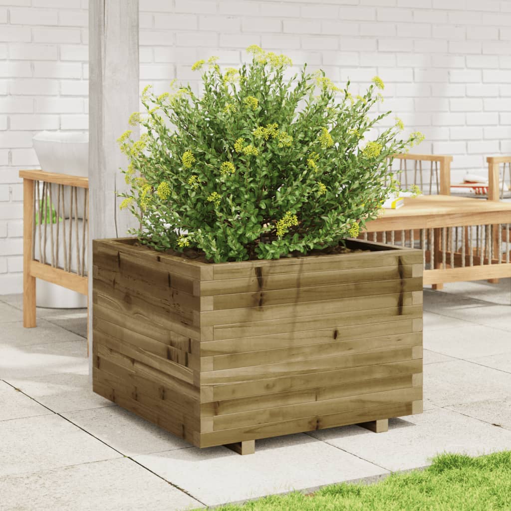 vidaXL Jardinera madera de pino impregnada 70x70x49,5 cm