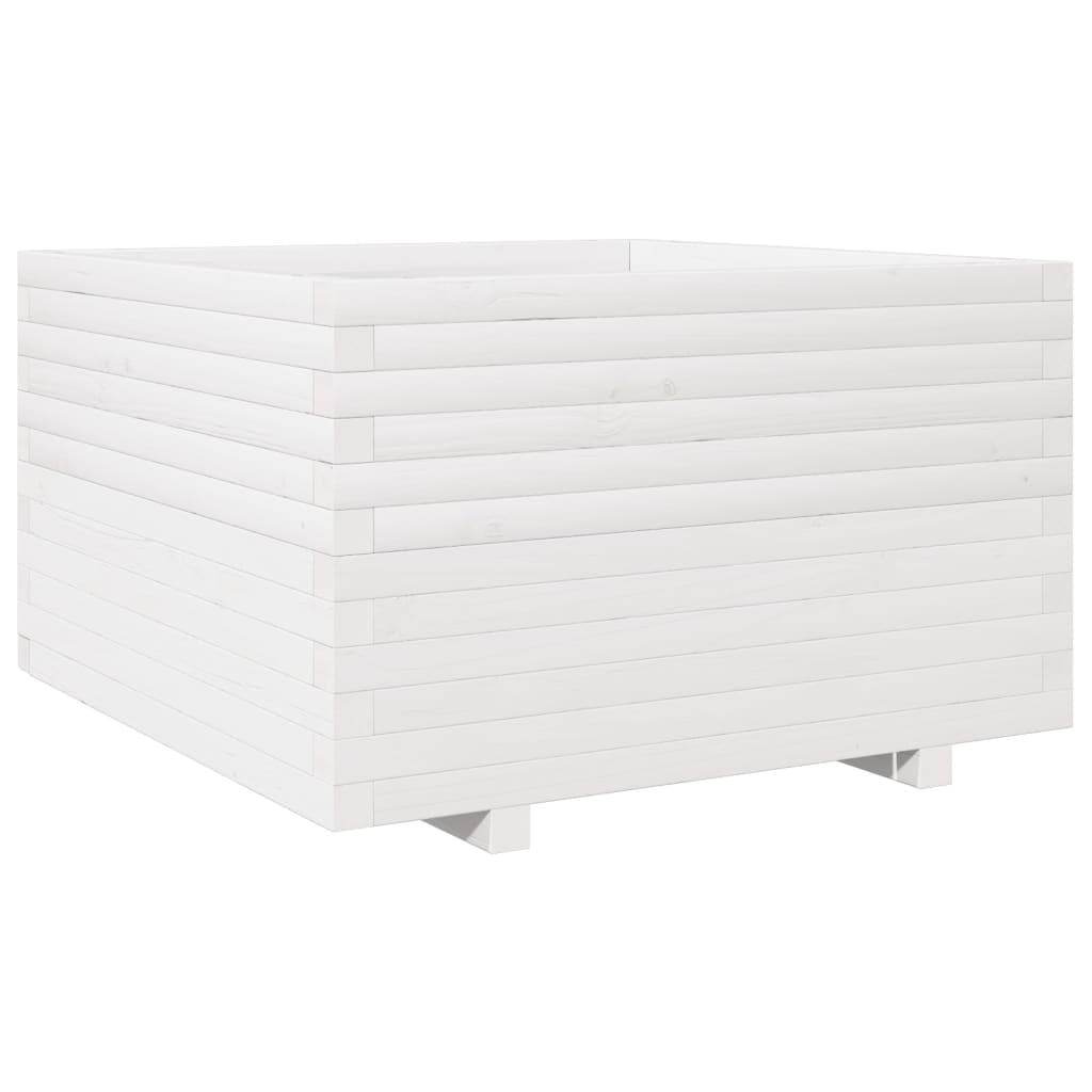 vidaXL Jardinera madera maciza de pino blanco 80x80x49,5 cm