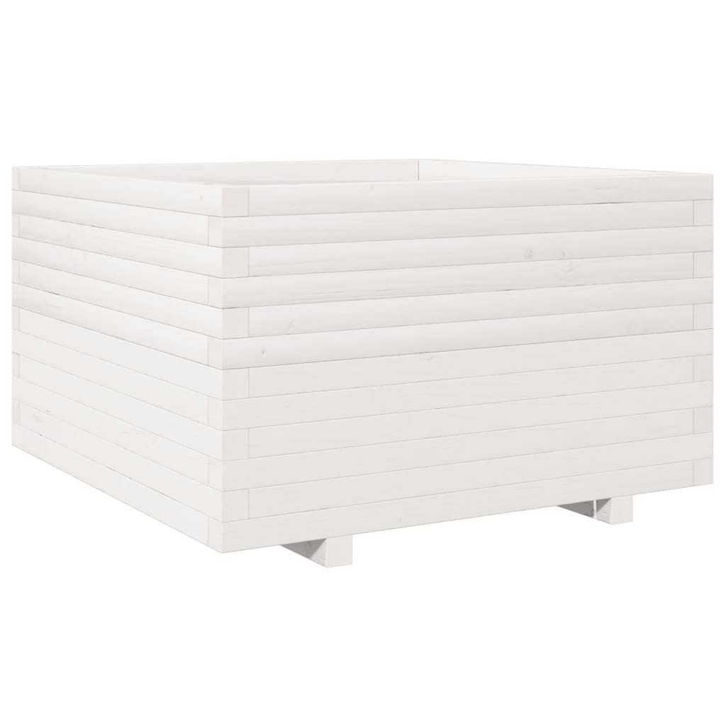 vidaXL Jardinera madera maciza de pino blanco 80x80x49,5 cm