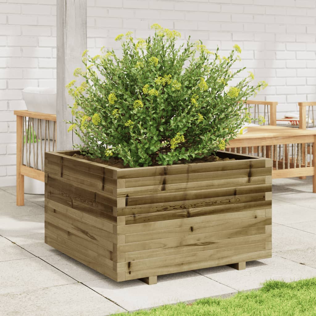 vidaXL Jardinera madera de pino impregnada 80x80x49,5 cm