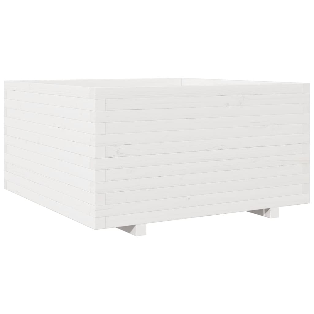 vidaXL Jardinera madera maciza de pino blanco 90x90x49,5 cm