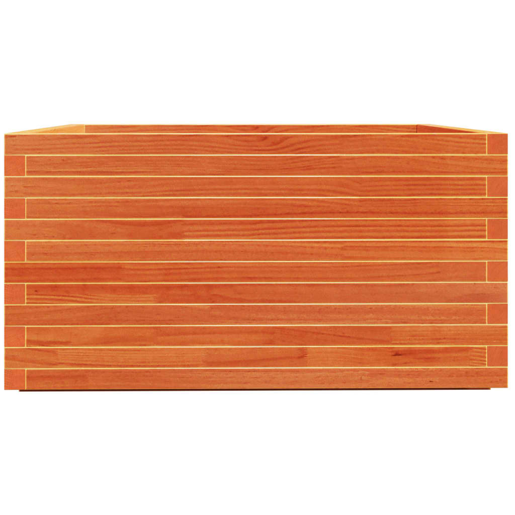 vidaXL Jardinera madera maciza de pino marrón cera 90x90x49,5 cm