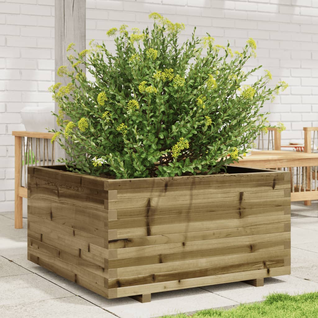 vidaXL Jardinera madera de pino impregnada 90x90x49,5 cm