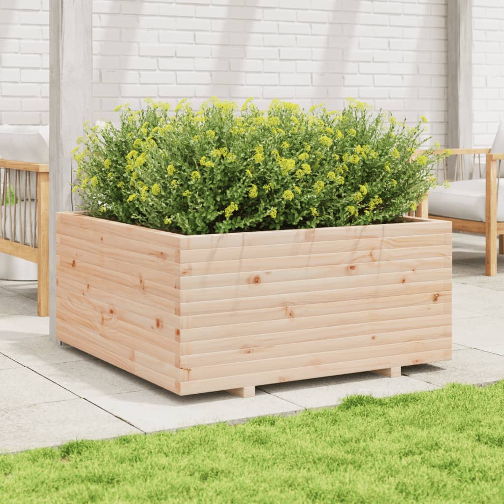 vidaXL Jardinera madera maciza de pino 100x100x49,5 cm