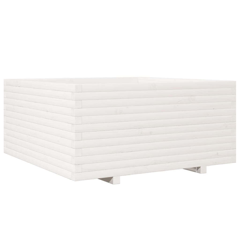 vidaXL Jardinera madera maciza de pino blanco 100x100x49,5 cm