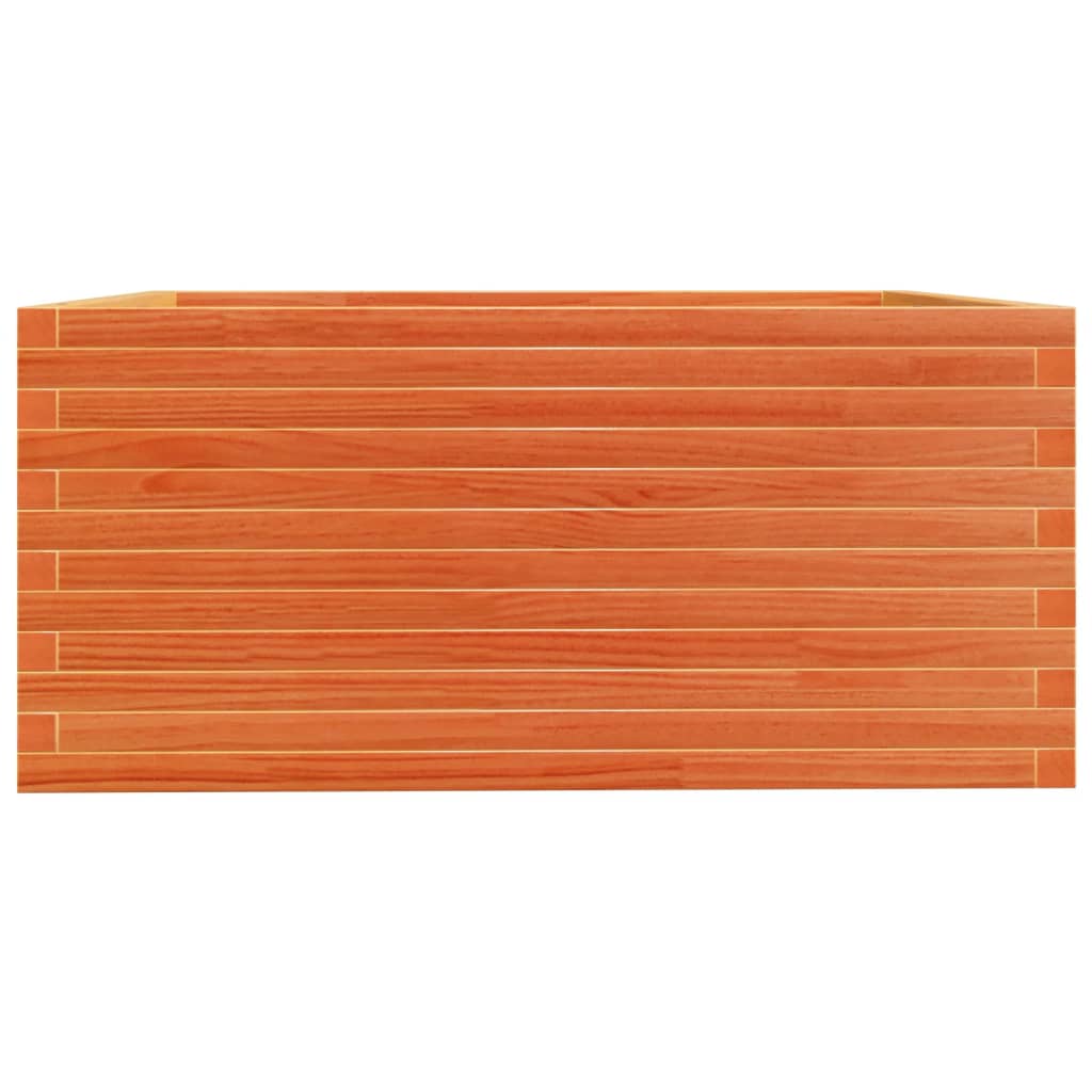 vidaXL Jardinera madera maciza de pino marrón cera 100x100x49,5 cm