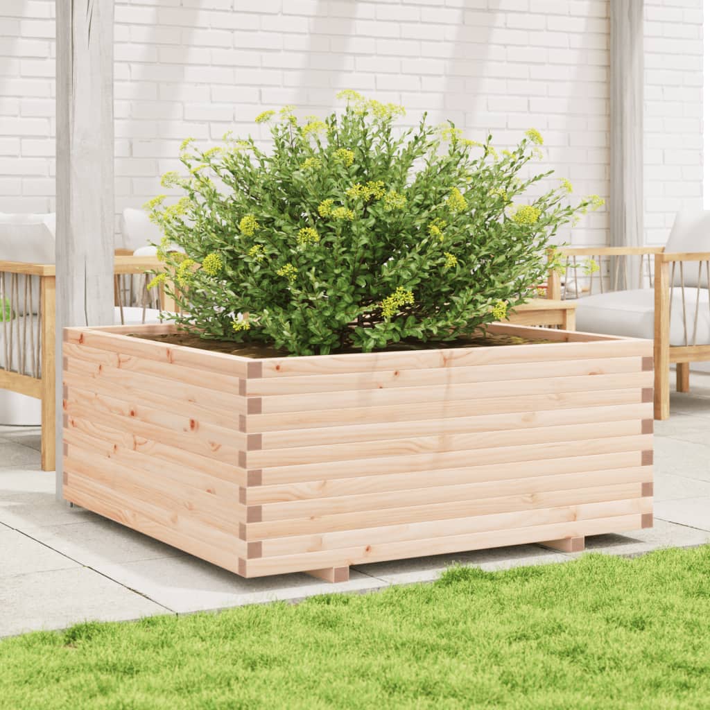 vidaXL Jardinera madera maciza de pino 110x110x49,5 cm