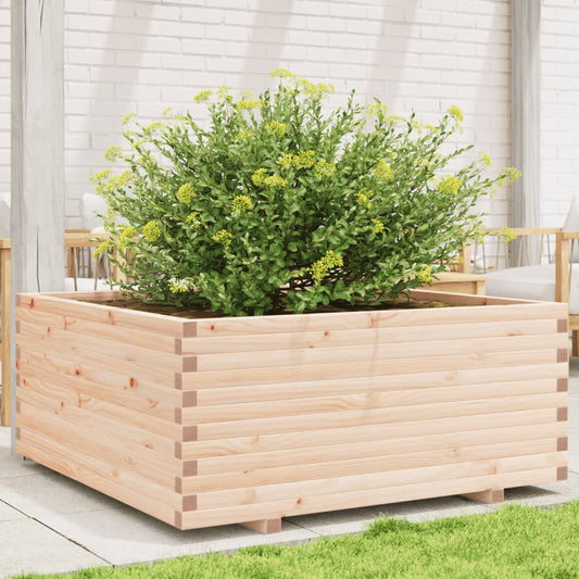 vidaXL Jardinera madera maciza de pino 110x110x49,5 cm