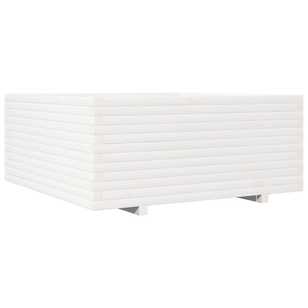 vidaXL Jardinera madera maciza de pino blanco 110x110x49,5 cm