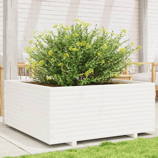 vidaXL Jardinera madera maciza de pino blanco 110x110x49,5 cm