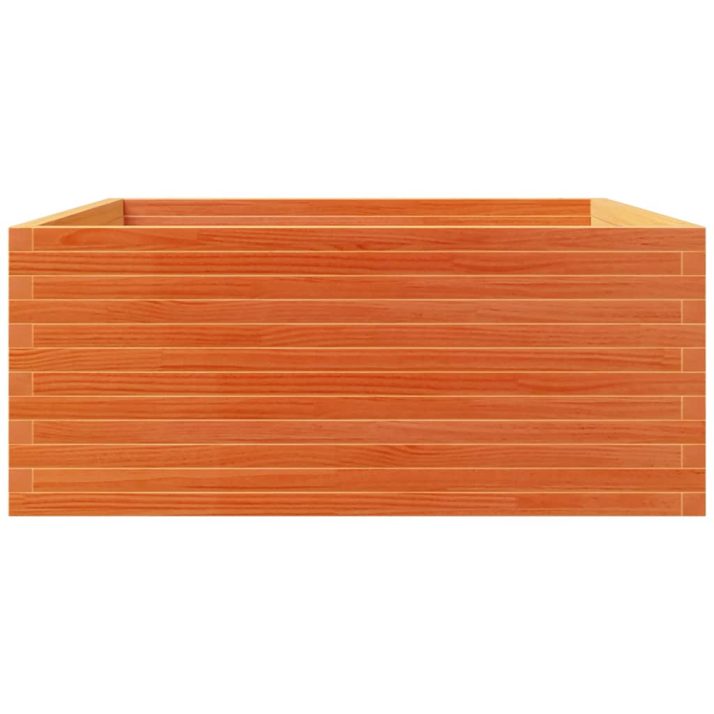 vidaXL Jardinera madera maciza de pino marrón cera 110x110x49,5 cm