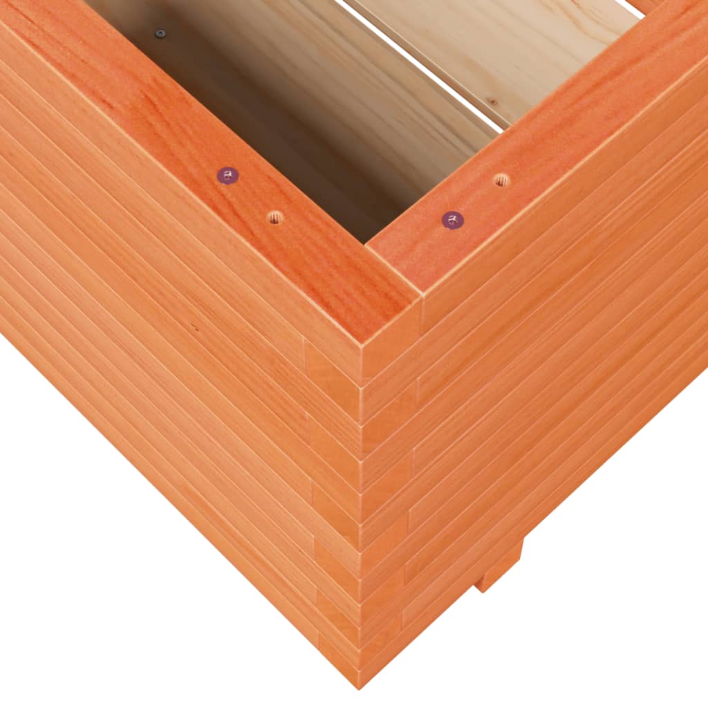 vidaXL Jardinera madera maciza de pino marrón cera 110x110x49,5 cm