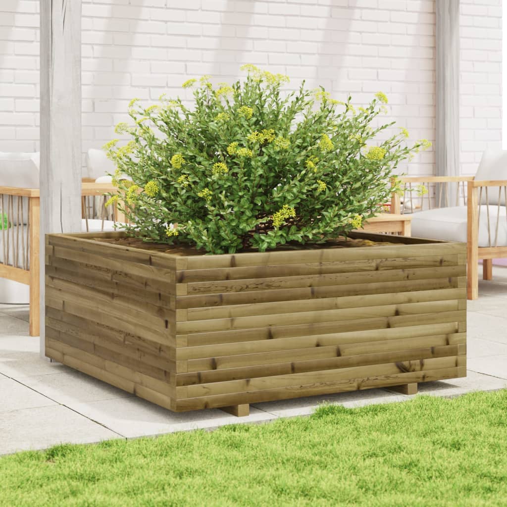 vidaXL Jardinera madera de pino impregnada 110x110x49,5 cm