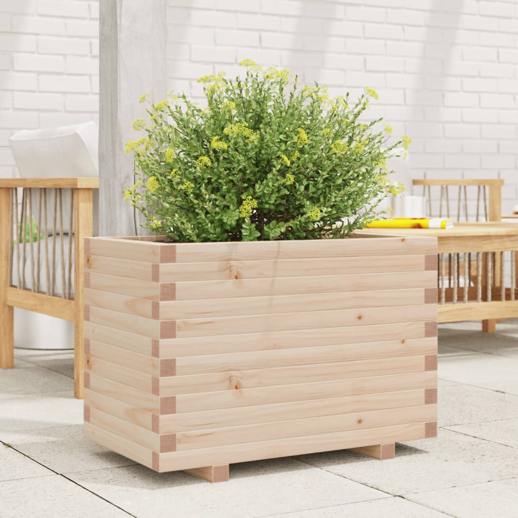 vidaXL Jardinera madera maciza de pino 70x40x49,5 cm