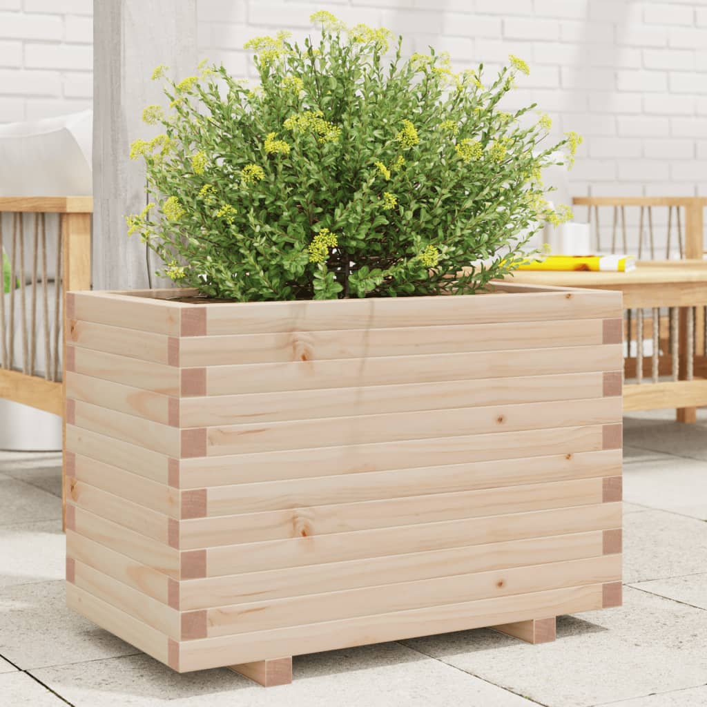 vidaXL Jardinera madera maciza de pino 70x40x49,5 cm