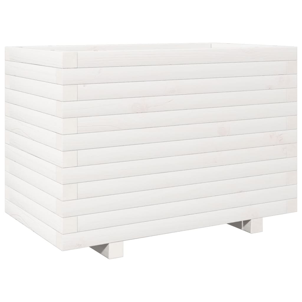 vidaXL Jardinera madera maciza de pino blanco 70x40x49,5 cm