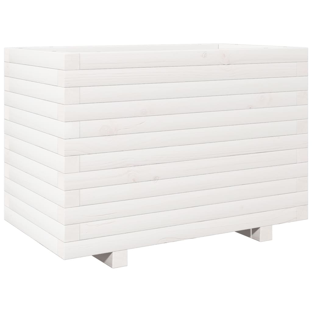 vidaXL Jardinera madera maciza de pino blanco 70x40x49,5 cm