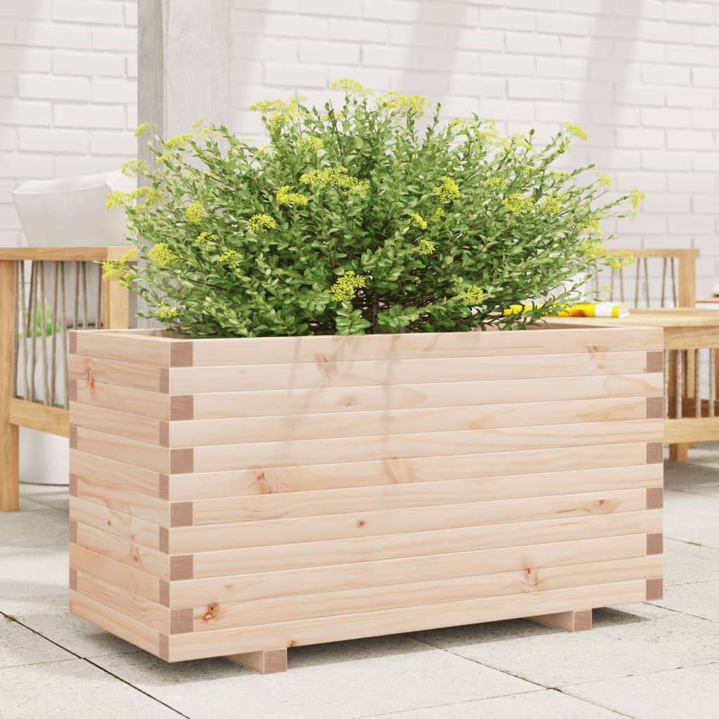 vidaXL Jardinera madera maciza de pino 90x40x49,5 cm