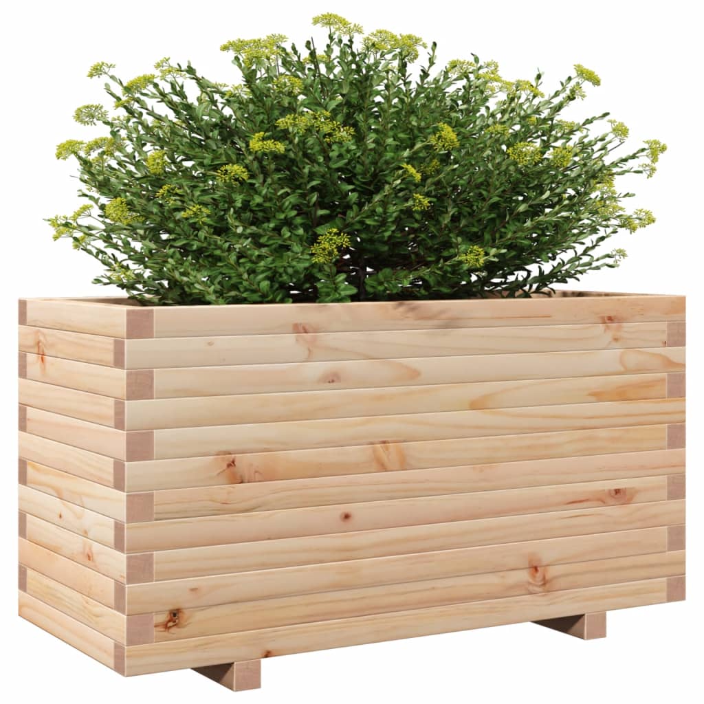 vidaXL Jardinera madera maciza de pino 90x40x49,5 cm