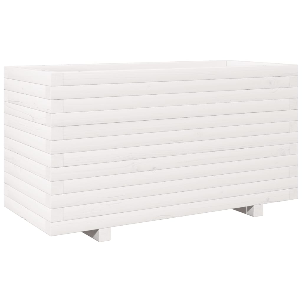 vidaXL Jardinera madera maciza de pino blanco 90x40x49,5 cm