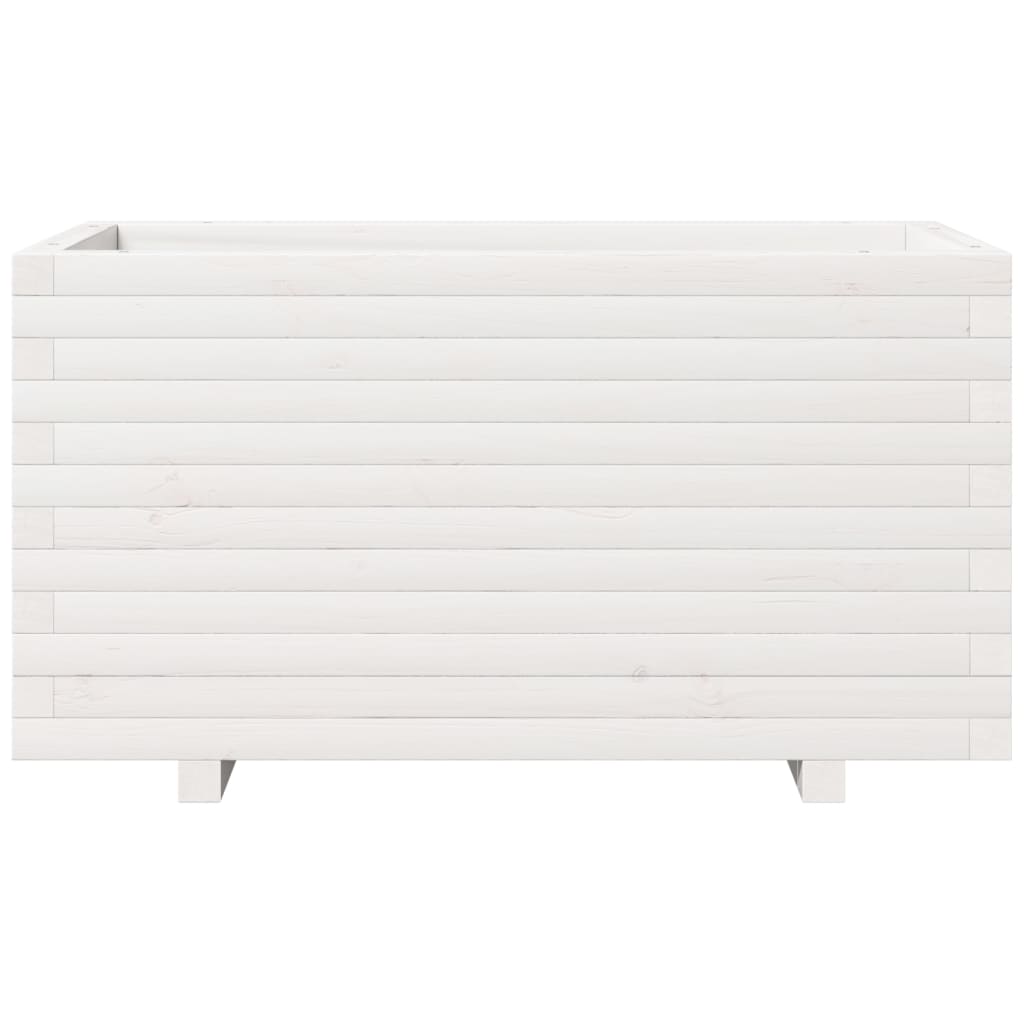 vidaXL Jardinera madera maciza de pino blanco 90x40x49,5 cm