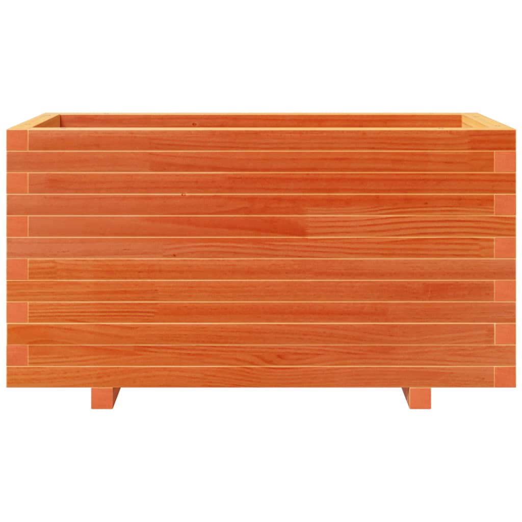 vidaXL Jardinera madera maciza de pino marrón cera 90x40x49,5 cm