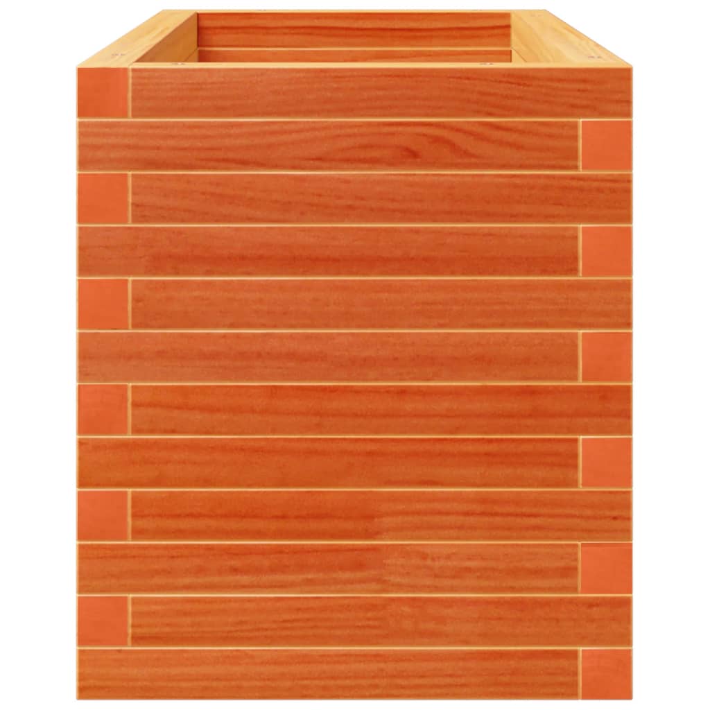 vidaXL Jardinera madera maciza de pino marrón cera 90x40x49,5 cm