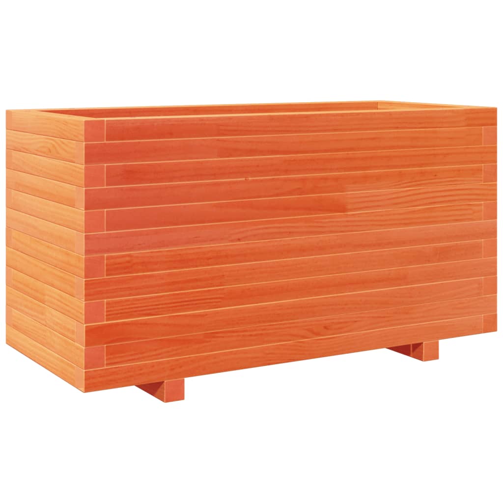 vidaXL Jardinera madera maciza de pino marrón cera 90x40x49,5 cm