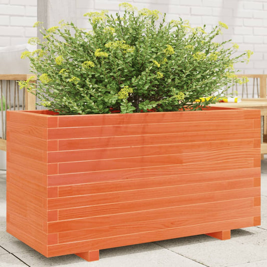 vidaXL Jardinera madera maciza de pino marrón cera 90x40x49,5 cm