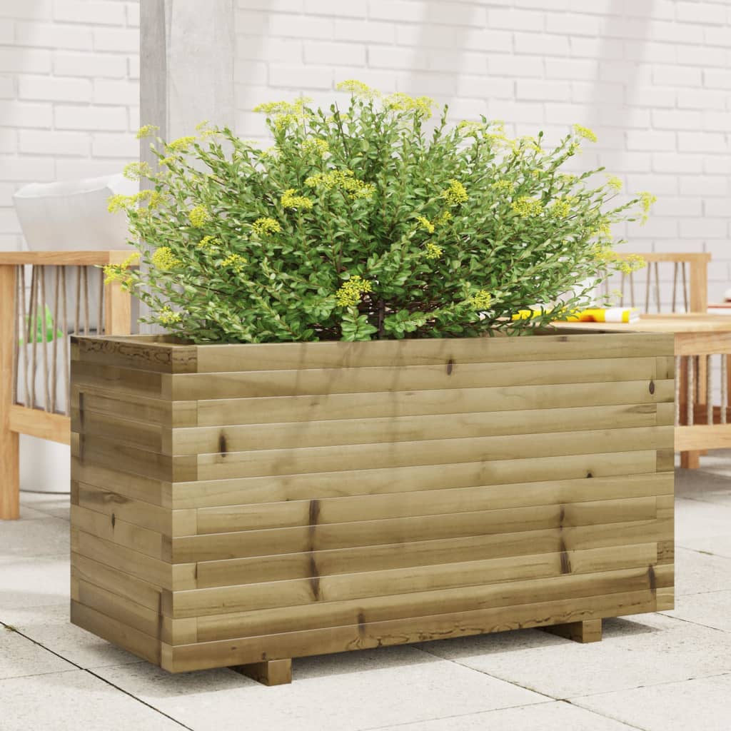 vidaXL Jardinera madera de pino impregnada 90x40x49,5 cm