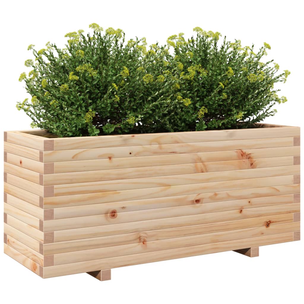 vidaXL Jardinera madera maciza de pino 110x40x49,5 cm