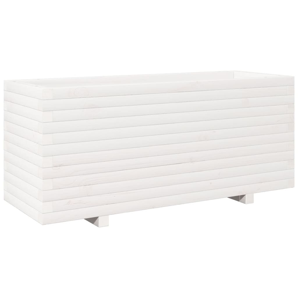 vidaXL Jardinera madera maciza de pino blanco 110x40x49,5 cm