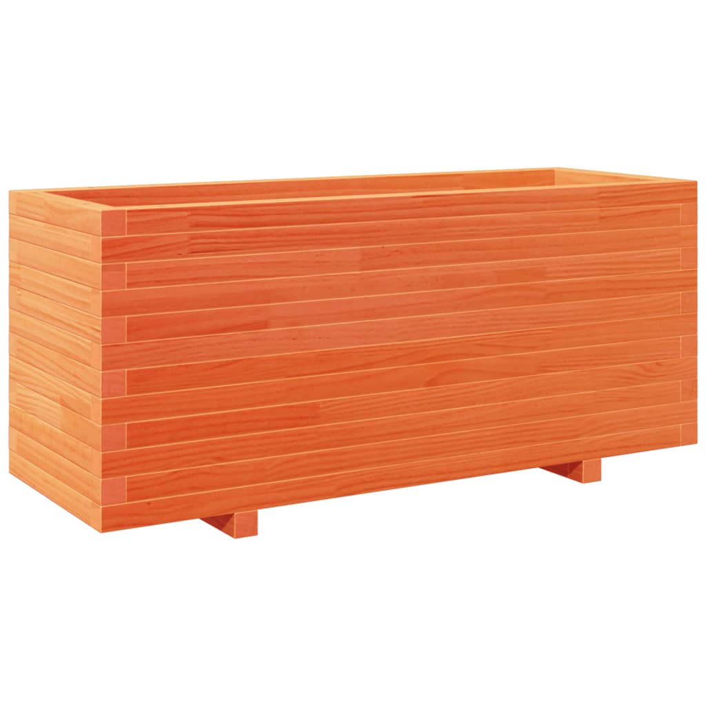 vidaXL Jardinera madera maciza de pino marrón cera 110x40x49,5 cm