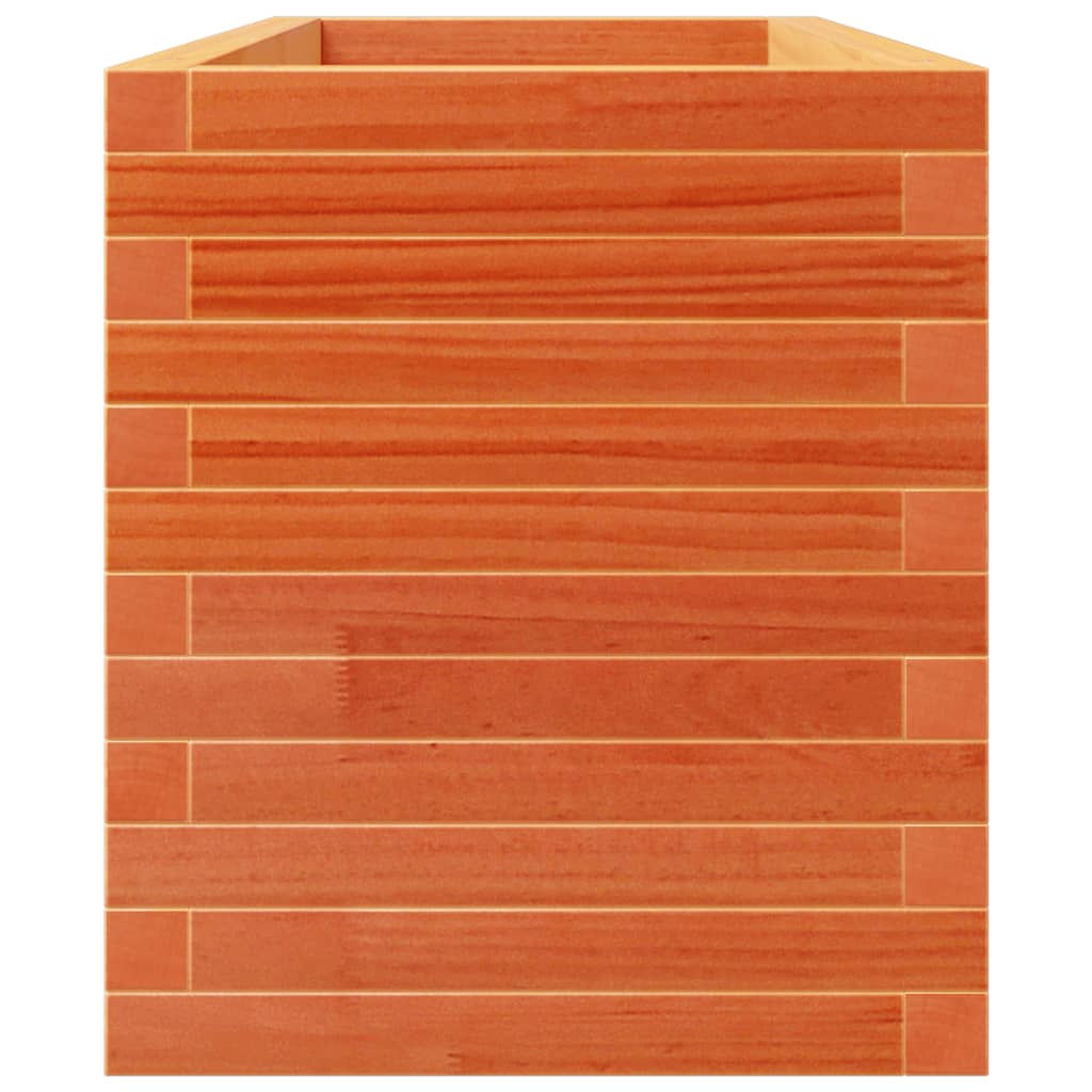 vidaXL Jardinera madera maciza de pino marrón cera 110x40x49,5 cm