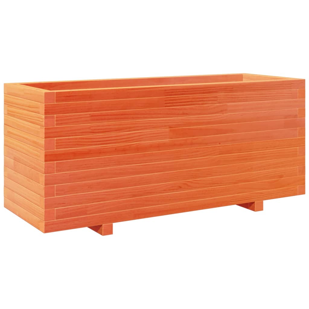 vidaXL Jardinera madera maciza de pino marrón cera 110x40x49,5 cm