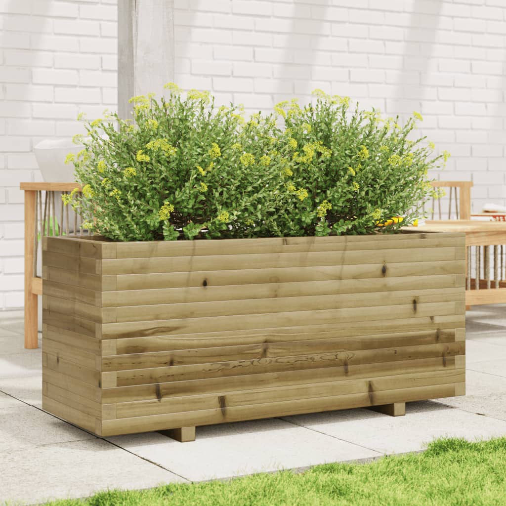 vidaXL Jardinera madera de pino impregnada 110x40x49,5 cm