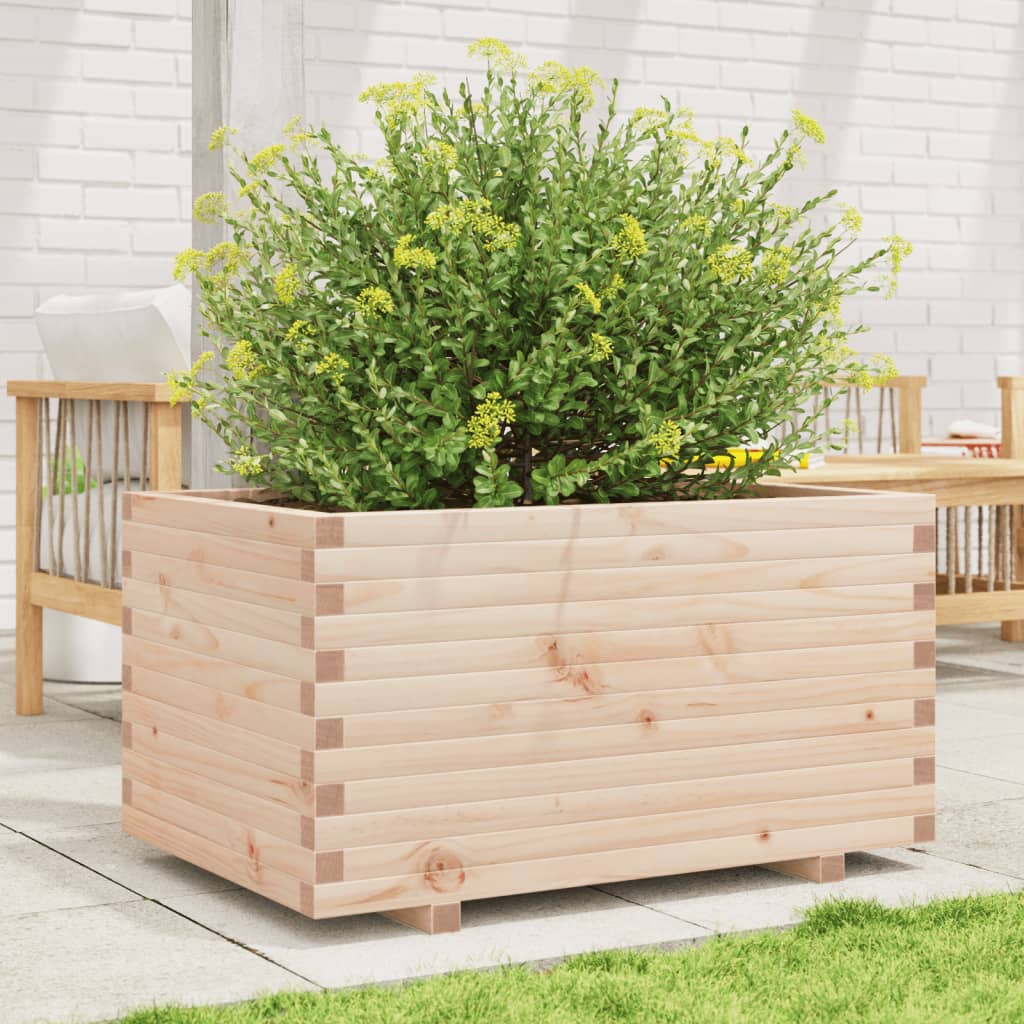 vidaXL Jardinera madera maciza de pino 90x60x49,5 cm