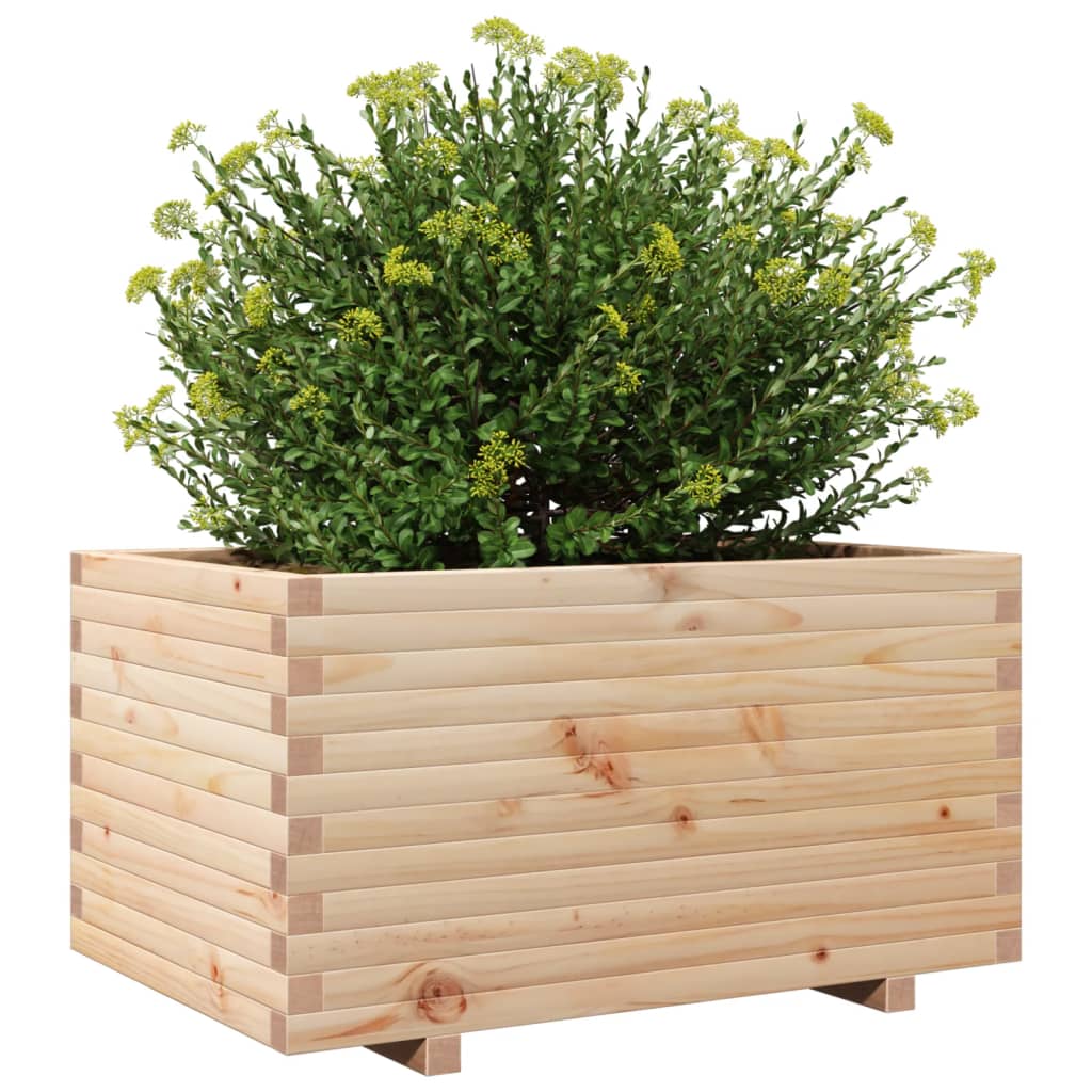 vidaXL Jardinera madera maciza de pino 90x60x49,5 cm