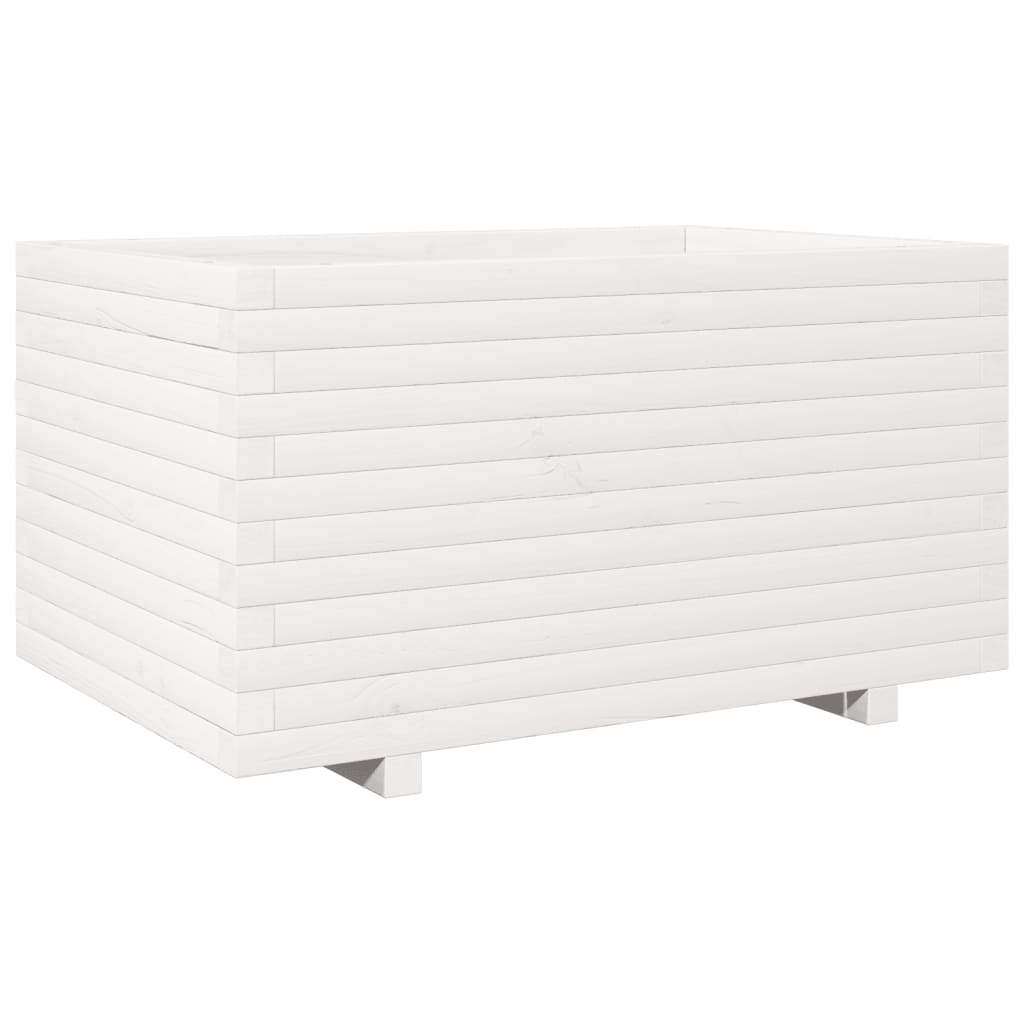 vidaXL Jardinera madera maciza de pino blanco 90x60x49,5 cm