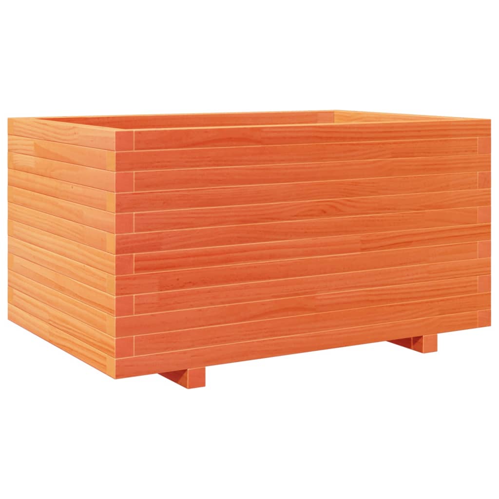 vidaXL Jardinera madera maciza de pino marrón cera 90x60x49,5 cm