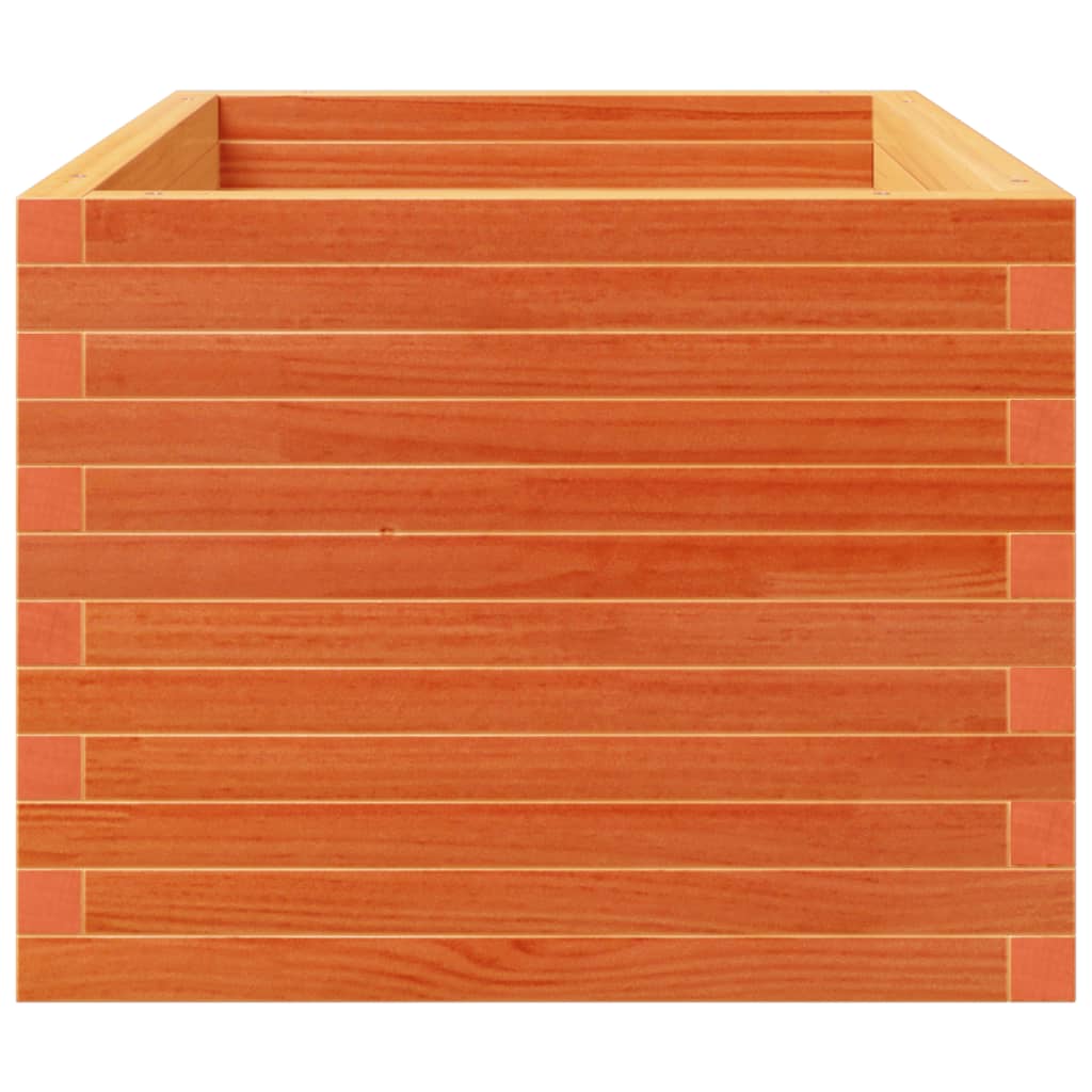 vidaXL Jardinera madera maciza de pino marrón cera 90x60x49,5 cm