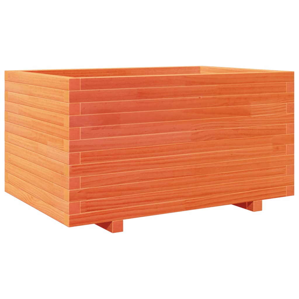 vidaXL Jardinera madera maciza de pino marrón cera 90x60x49,5 cm