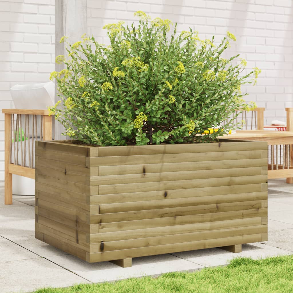 vidaXL Jardinera madera de pino impregnada 90x60x49,5 cm