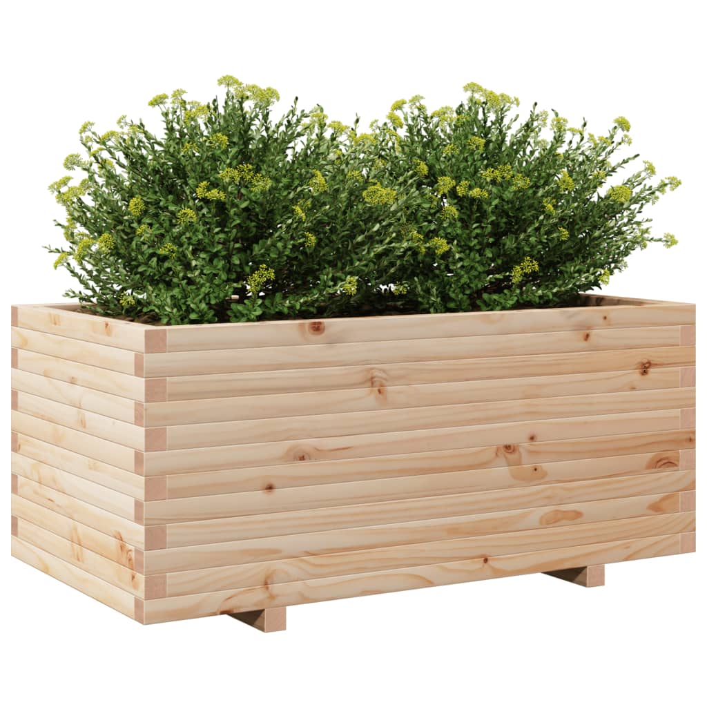 vidaXL Jardinera madera maciza de pino 110x60x49,5 cm