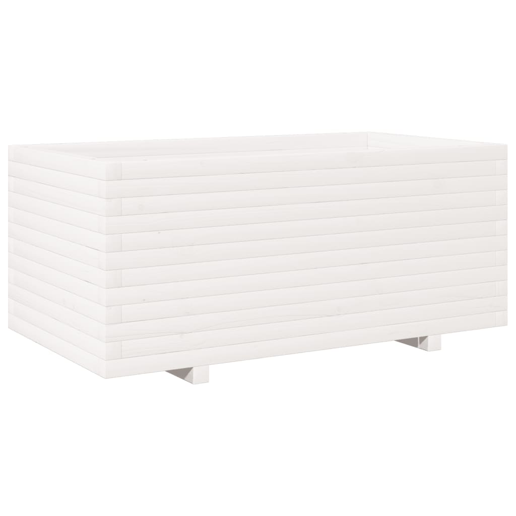 vidaXL Jardinera madera maciza de pino blanco 110x60x49,5 cm