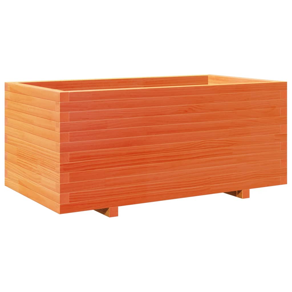 vidaXL Jardinera madera maciza de pino marrón cera 110x60x49,5 cm