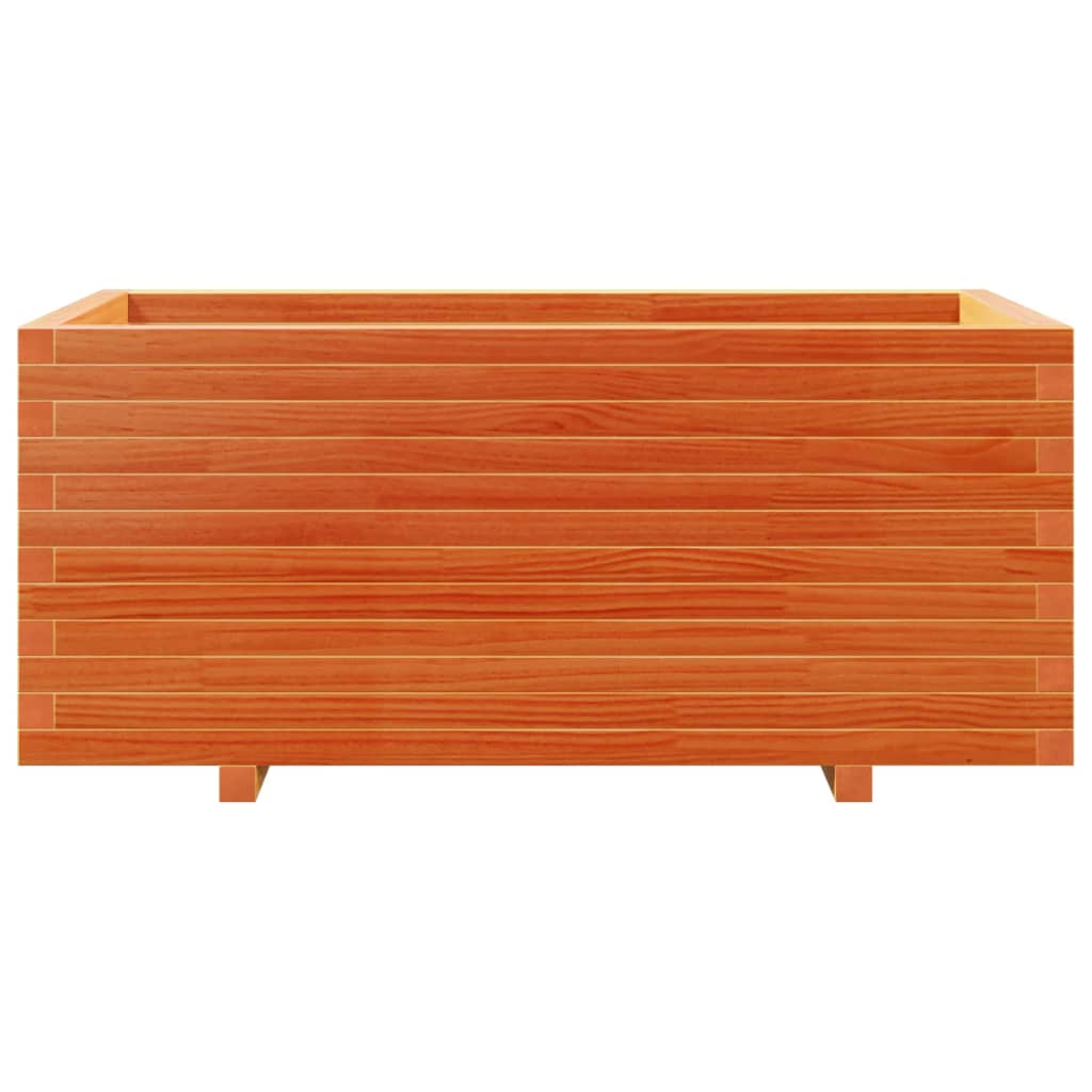 vidaXL Jardinera madera maciza de pino marrón cera 110x60x49,5 cm