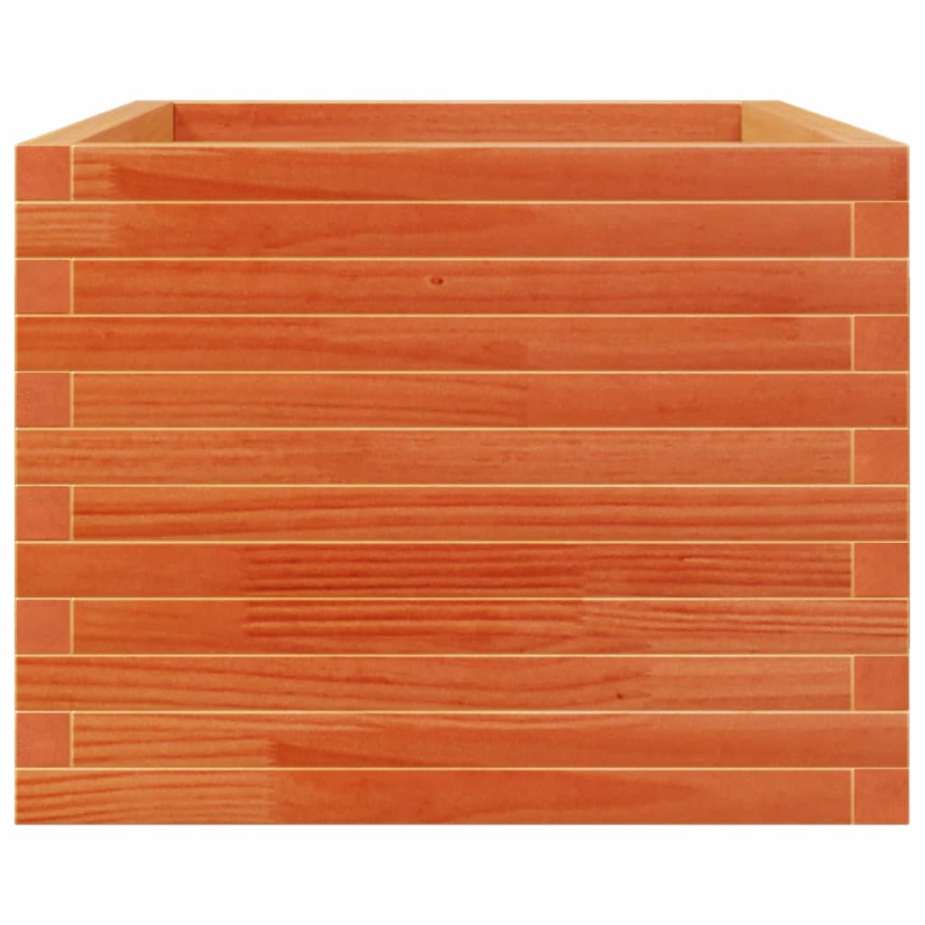 vidaXL Jardinera madera maciza de pino marrón cera 110x60x49,5 cm