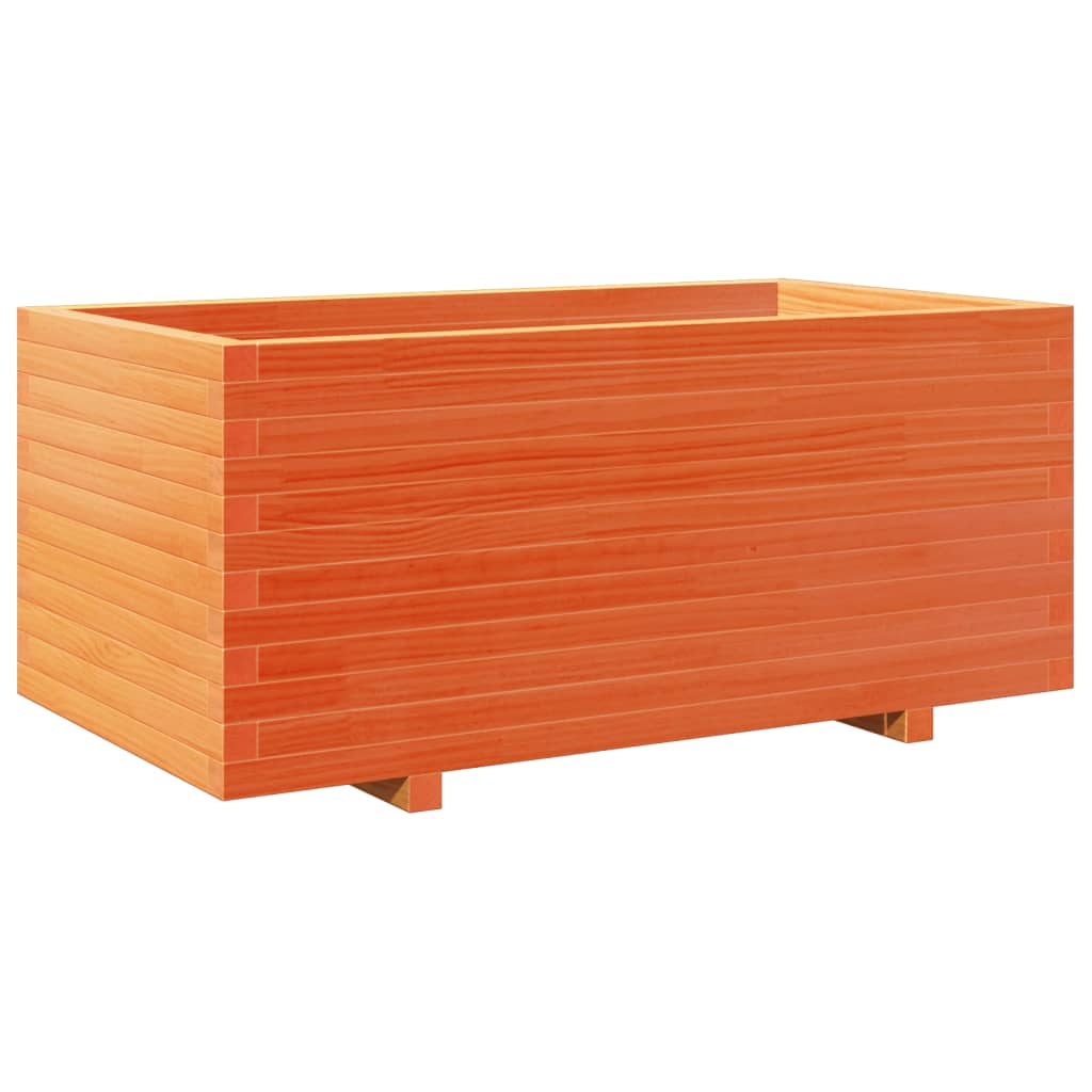 vidaXL Jardinera madera maciza de pino marrón cera 110x60x49,5 cm